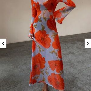 Never Fully Dressed Orange Bell Sleeve Dress